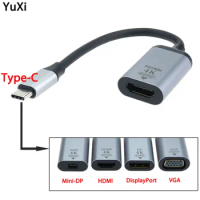 USB Type C Male To HDMI / Vga / DP / mini DP Female HD Video Converter 4K 60Hz For Mobile Phone Leptop TV Video Adapter