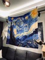 Van Gogh 油畫系列梵高經典星空裝飾布掛布wall hangings 掛毯
