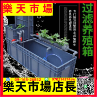 （高品質）塑料養龜箱特大型號帶過濾池曬臺龜缸黃緣鱷龜養殖魚缸專用周轉箱