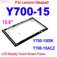 AAA+ 15.6" For Lenovo Ideapad Y700-15 Y700-15ISK Y700-15ACZ LCD Display Touch Screen Digitizer Assembly FHD with Frame