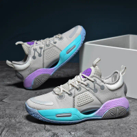 Sepatu Basket Pria Import Original Art 8599 Basketball Shoes Unisex - Grey, 39 Kaki