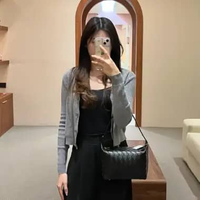 Tas BOTTEGA VENETA MINI WALLACE INTRECCIATO BLACK CALFSKIN SHOULDER BAG 100% ORIGINAL 20X10X13CM