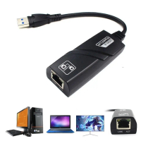 Penyesuai Rangkaian USB 3.0 ke RJ45 Gigabit LAN 10/100/1000 Mbps Ethernet
