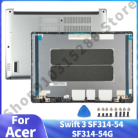 New Laptop Parts For Acer Swift 3 SF314-54 SF314-54G LCD Back Cover Rear LID Top Cases Bottom Case Replacement Silver/Gray Screw