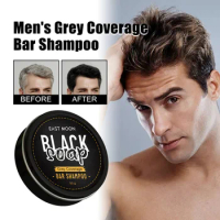 East Moon Men's Black Hair Soap Hair Nutrition Moisturizing Black Hair Brightening Hairs Repair Deep Cleansing Shampoo Soap