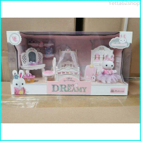 Yetta62shop ตุ๊กตาบ้านกระต่ายชุดห้องนอน sylvanian family เฟอร์นิเจอร์ตุ๊กตา ตกแต่ง บ้านหมี บ้านกระต่
