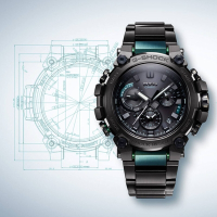CASIO卡西歐 G-SHOCK MT-G 碳纖維核心 太陽能智慧藍芽 輕量電波錶 黑綠 MTG-B3000BD-1A2_50.9mm