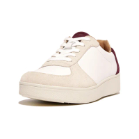 【FitFlop】RALLY LEATHER/SUEDE PANEL SNEAKERS時尚百搭繫帶休閒鞋-女(葡萄紫)