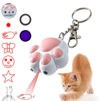 Electronic Pet Laser Pointer Cat toys Multifunctional USB Charging Pen Pointer Toy Cat Interactive Funny Indoor Cat Teaser