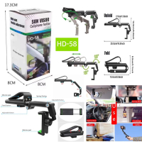 Holder HP Jepit Mobil Multifungsi Bisa Jadi Tongsis Bisa jepit di Meja Sun Visor RearView