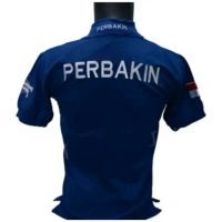 Kaos Polo Bordir Perbakin Biru