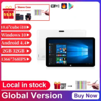 Dual OS 10.6'' Quad Core 2GB RAM 32GB ROM Cu be i10 Windows 10+Android 4.4 Tablet PC 1366*768IPS Touch Screen HDMI-compatible