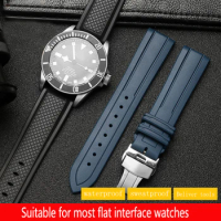 20MM 21MM High Quality Fluororubber Watchband For Omega IWC Hamilton Soft Waterproof And Sweat-proof Silicone Men's Watch Strap