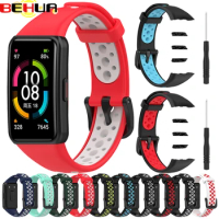 BEHUA Watchband For Huawei Honor Band 6 SmartWatch Wristband Sport Silicone Replacement Bracelet For Huawei Band 6 Strap Band