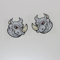1pair Car Styling Decals Motorcycle Auto Body Rear Windshield Sticker Reflective for Angry Rhino