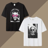 2023 New Lady Gaga Fashion Printed T-shirt Women's Men's Unisex T-shirt Casual Street Loose Fashion Rock Punk Vintage Top