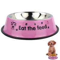 Stainless Steel Puppy Bowls Anti-slip Cat Dishes 18cm/7.08inch Dog And Cat Supplies For Dry Food Wet Food Snacks Water For Small