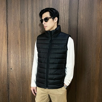 美國百分百【全新真品】Calvin Klein 羽絨背心 立領 防潑水 男款 CK 背心外套 logo 黑色 CZ07