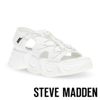 STEVE MADDEN-CHIVALRY 抽繩厚底涼鞋-白色