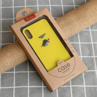 Kraft Paper Mobile Phone Case Packaging Hang Hole Cell Phone Shell Pack Box With Window For iPhone 11 Pro Max 8 7 Plus Case