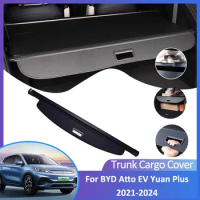 For BYD Atto 3 Atto3 EV Yuan Plus 2021 2022 2023 2024 Rear Trunk Cargo Cover Retractable Luggage Curtain Accessorie Shield Shade
