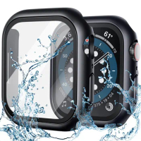 Glass+Case For Apple Watch Serie 8 7 6 SE 5 4 3 2 iWatch Case 45mm 41mm 44mm 40mm 38mm 42mm Bumper Screen Protector Cover Watch