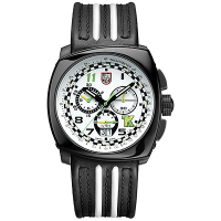 LUMINOX×Tony Kanaan 印第賽車限量計時皮帶腕錶-白xPVD黑/44mm
