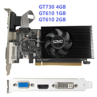 GT730 4GB DDR3 Graphics Card PCI-E2.0 16X Gaming Graphics Card with Cooling Fan for Office/Home Entertainment/Light Games for PC