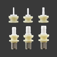 1 Set ABS 1/2" Fish Tank Joints Aquarium Outlet Bucket Connector Barb Tail 4-20mm Stainless Steel Filter