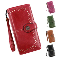 Women's Fashion Retro Simple Long Wallet Multi Elephant Wallet Wallet for Dad from Daughter Mens Wallet Long Cow Print Wallet