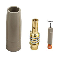 3PCS MIG Welding Tool Kit 15AK Coated Nozzle Conductive Tip Spray Tube Euro