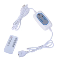 Universal 5V USB Extension Line with Remote Control,2-12h Timing 4-Speed Adjust Power Cable for USB Ceiling Fan LED Lamp