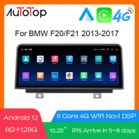 AUTOTOP 10.25" 8G+128G Android 12 Car Radio For BMW 1/2 Series F20 F21 F23 DSP 4G Wifi Wireless Carplay Multimedia GPS Navi 2din