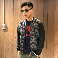 美國百分百【全新真品】Armani Exchange 外套 AX 騎士 防風 夾克 立領 亞曼尼 男 黑迷彩 AY63