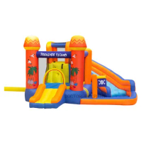 Outdoor Golden Island Jump Bouncy Bouncer Inflatable Home Slide Castle House for Kids Playground Trampoline Pool Game