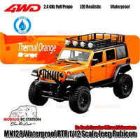 LC - MN128 Waterproof RTR 1/12 Scale Jeep Rubicon RC Rock Crawler Adventure Orange