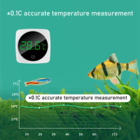 Aquarium Digital Thermometer Large Screen Fish Tank Thermometers Self-Adhesive LCD Display Terrarium Temperature Meter