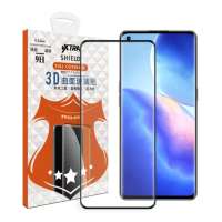 【VXTRA】OPPO Reno5 Pro 5G 3D滿版疏水疏油9H鋼化頂級玻璃膜-黑