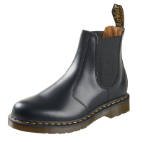 【Dr.Martens】馬汀 2976YS 馬丁 硬皮側邊鬆緊切爾西靴 平底短靴 馬靴 男女煙筒靴 黑軍靴22227001