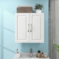 Bathroom Wall Cabinet Storage Cupboard Over Toilet Space Medicine Organizer 23" White Elegant Modern Soft Close Door Hinge Easy