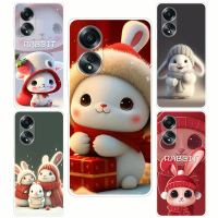 เคส OPPO A58 4G CPH2577 Case การ์ตูน Lovely Rabbit Soft TPU โทรศัพท์ เคสซิลิโคน โทรศัพท์มือถือ