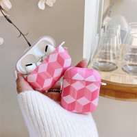 Cute Glossy Lattice Soft Silicone Earphone Case For AirPod 3 2 1 Pro Wireless Bluetooth Compatible Headset Protective Cover