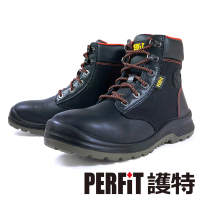 PERFiT 護特 耐電壓/防穿刺拼接牛皮安全靴 橘黑SR019(鋼頭鞋/止滑鞋/安全鞋/不開口笑/減壓)