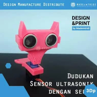 kesing Servo Bracket mount HC SR04 Ultrasonic Sensor putih