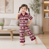 Setelan Celana Panjang Anak Cewek 1-5 Tahun Oneset Baju Piyama Lengan Pendek Bahan Katun Gajah Pende
