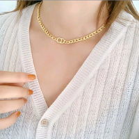 Kalung Titanium Model CD Rantai Aksesoris Wanita Elegan Fashion Style Anti Karat Anti Luntur dengan 