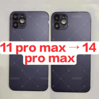 Newest For iPhone 11pro max upto 14pro max Chasiss iPhone 11pro max like 14pro max Housing Back shell Replacement With Free Case