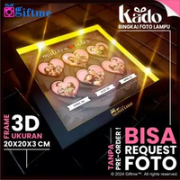 GIFTME Kado Anniversary Pacar - Bingkai Foto 3D Hadiah Ulang Tahun (Amora Series V1) DENGAN Lampu
