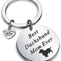 Dog Owner Gifts Best Dachshund Mom Ever Best Pitbull Mom Ever Keychain Dog Lover Gifts Paw Print Jewelry Pet Owner Rescue Gift