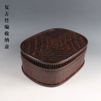 日式復古大漆竹編茶具 收納盒 竹編食盒收納籃子 筐  竹制品